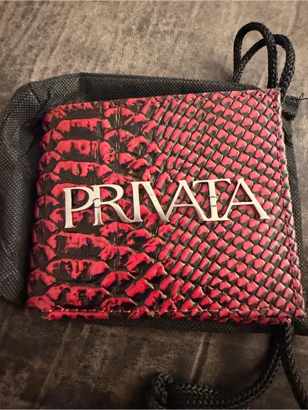 Men’s Red Snakeskin Leather Bi-Fold Wallet